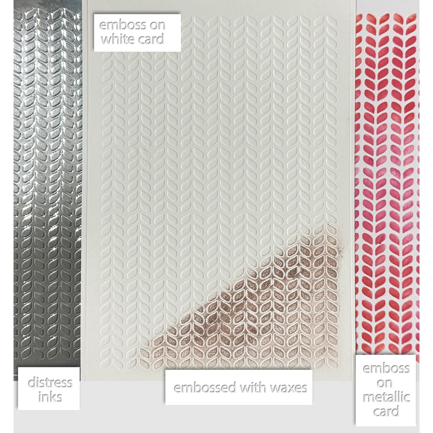 Polkadoodles Knit Texture Emboss-Ink Stencil pd9066 inked