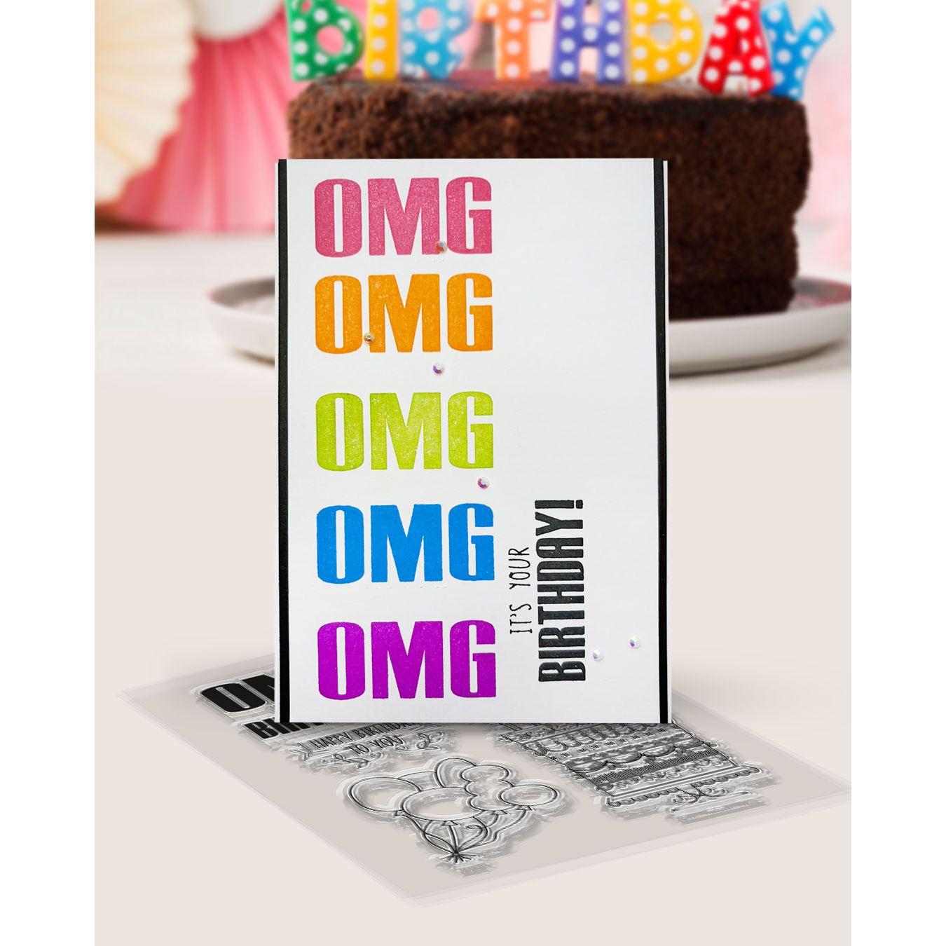 Polkadoodles OMG Birthday Clear Stamps pd8832 oh my god