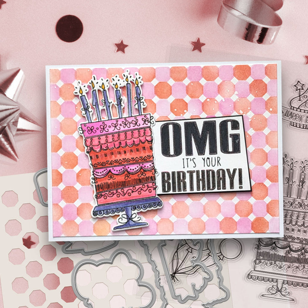 Polkadoodles OMG Birthday Outline Dies pd8833 cake candles