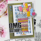 Polkadoodles OMG Birthday Stamp and Die Bundle cake