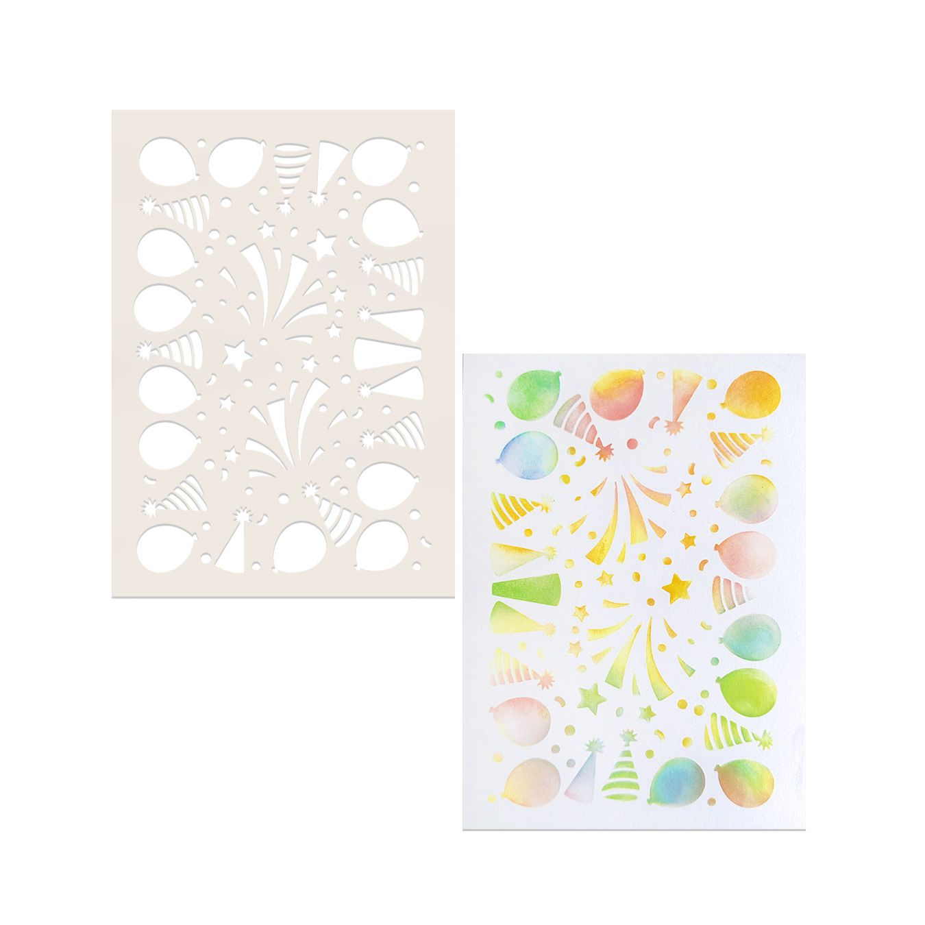 Polkadoodles Party Fun 6x8 Stencil pd9138 balloons