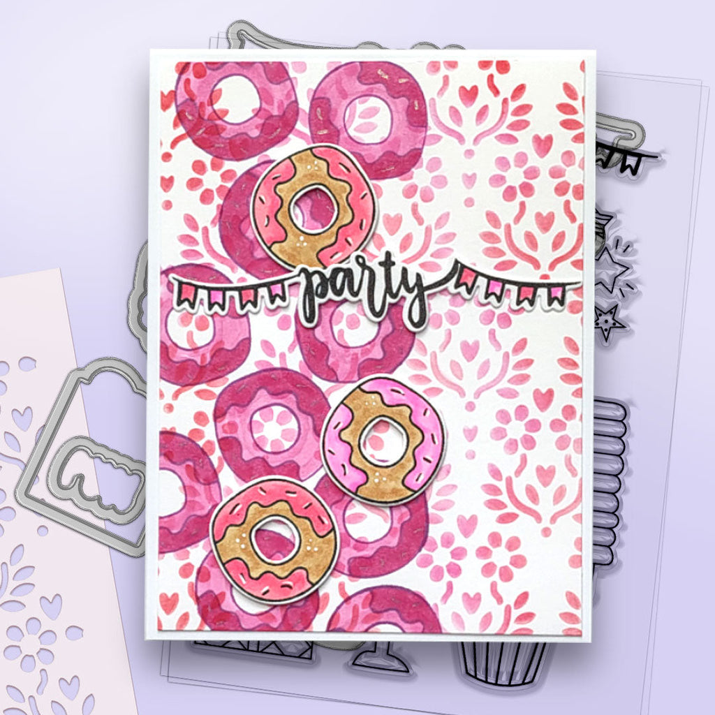 Polkadoodles Party Fun Clear Stamps pd8828 donuts