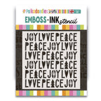 Polkadoodles Peace Joy Love Emboss-Ink Stencil pd9039