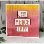 Polkadoodles Peace Joy Love Emboss-Ink Stencil pd9039 orange