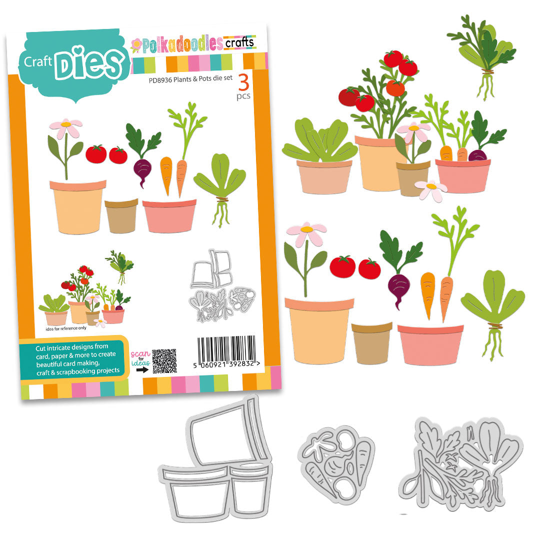 Polkadoodles Plants and Pots Dies pd8936
