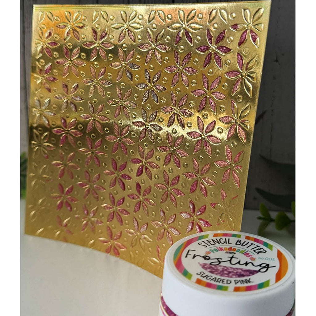 Polkadoodles Poinsettia and Dots Layering Emboss-ink Stencils pd9040 gold