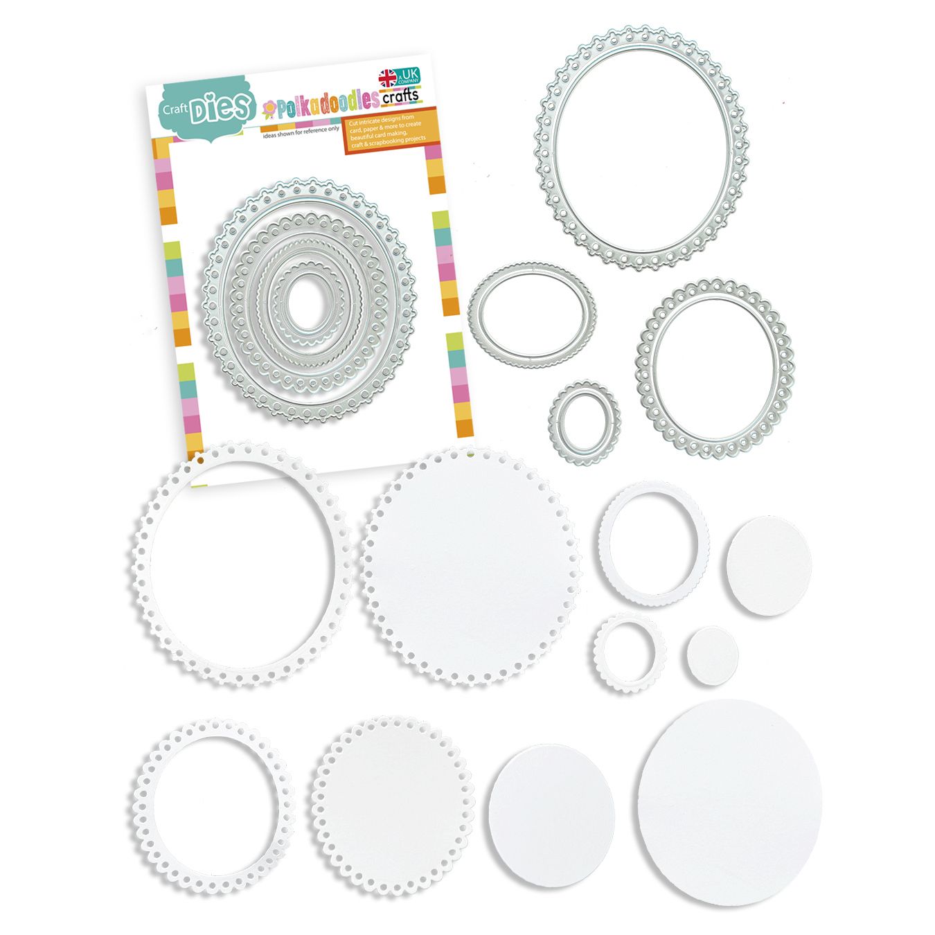 Polkadoodles Pretty Scallop Oval Nesting Dies pd9198