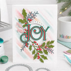 Polkadoodles Pretty Scallop Oval Nesting Dies pd9198 joy and holly card