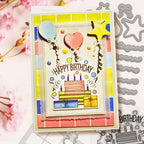 Polkadoodles Retro Rounded Square Emboss-Ink Stencil pd9100 birthday