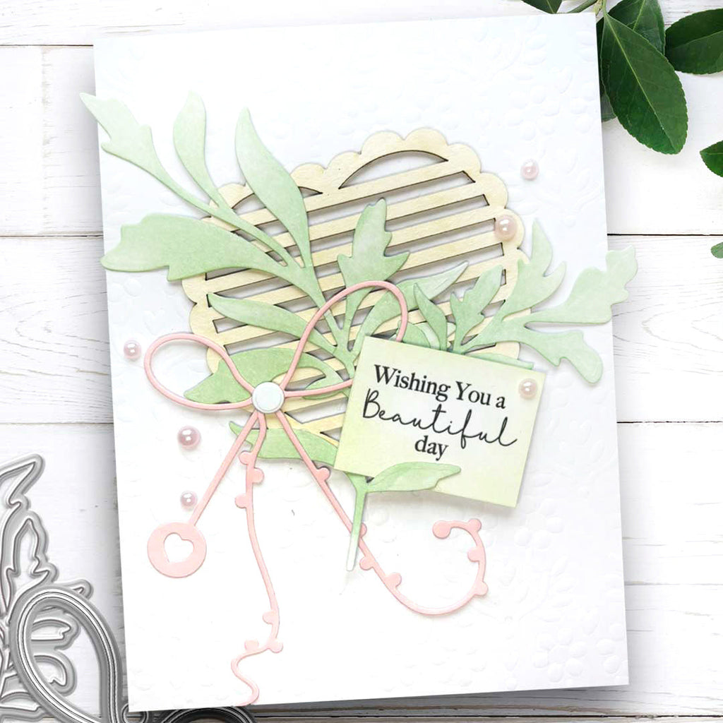 Polkadoodles Ribbon and Tag Heart Dies pd9083 beautiful day