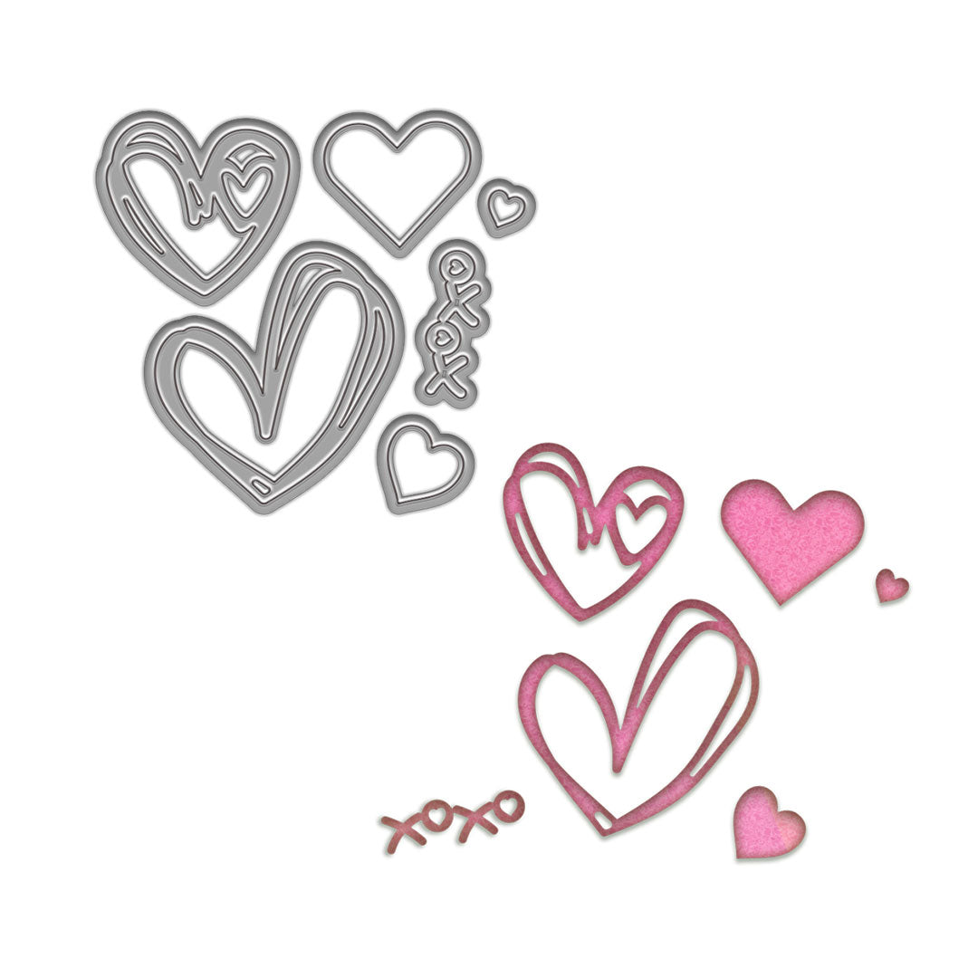 Polkadoodles Scribble Heart Dies pd9088