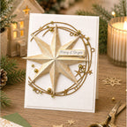 Polkadoodles Sculptured Stars Dies pd9194 merry and bright gold card