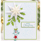 Polkadoodles Sculptured Stars Dies pd9194 merry christmas holly snow card