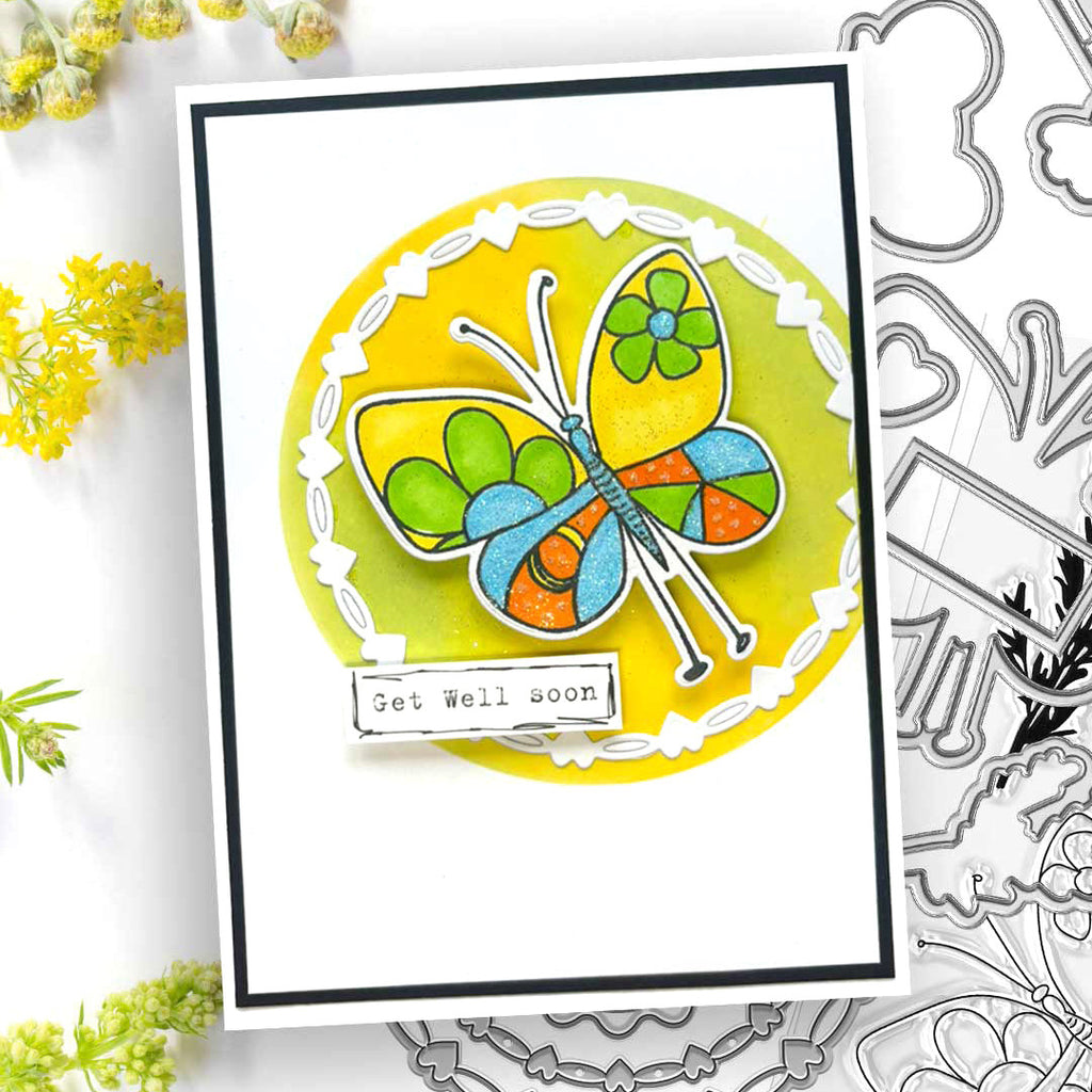 Polkadoodles Sending Love Clear Stamps pd9118 get well soon