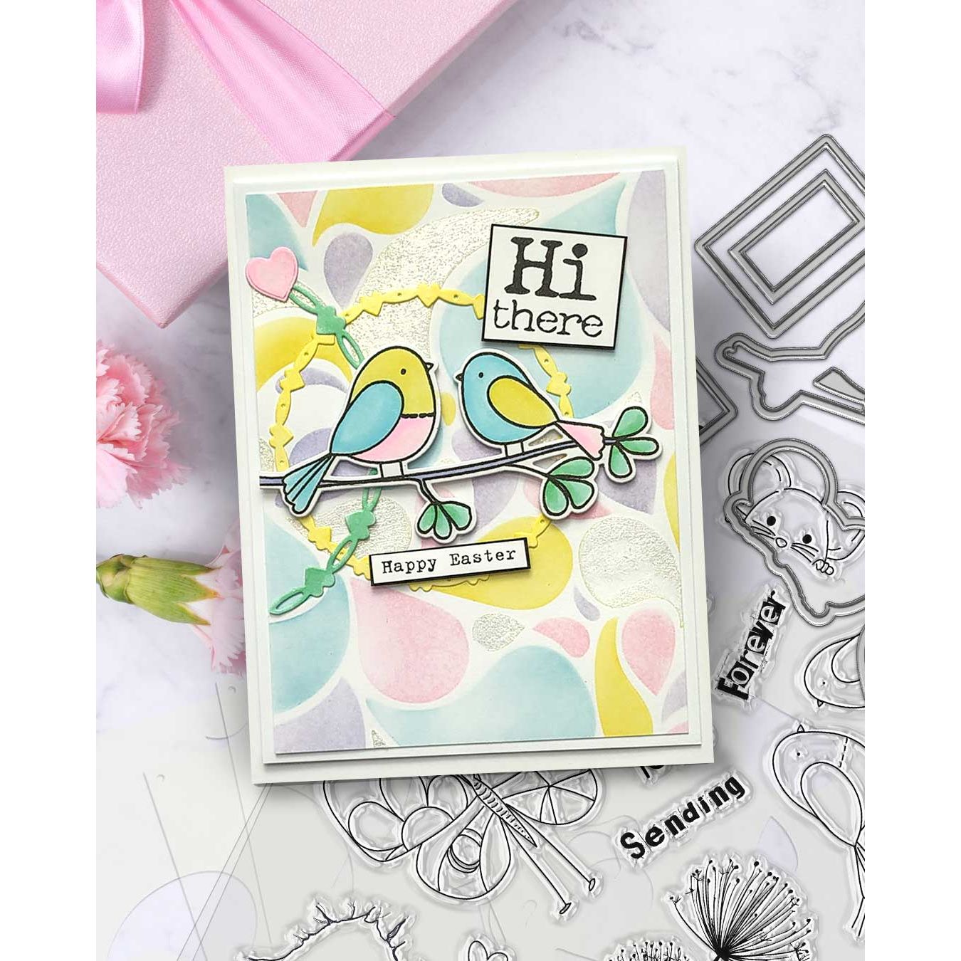 Polkadoodles Sending Love Stamp and Die Bundle Easter