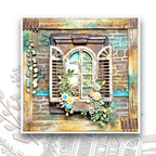 Polkadoodles Shutter Window Die and Brick Stencil Bundle rustic
