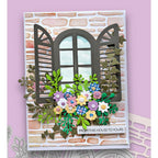 Polkadoodles Shutter Window Die and Brick Stencil Bundle this house to yours