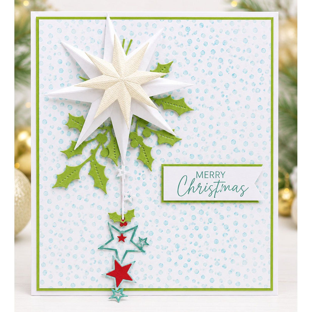 Polkadoodles Snowfall Dots 6x6 Stencil pd9203 merry christmas star card