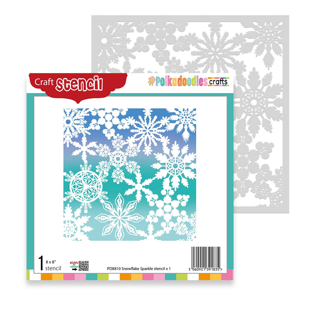 Polkadoodles Snowflake Sparkle Stencil pd8810