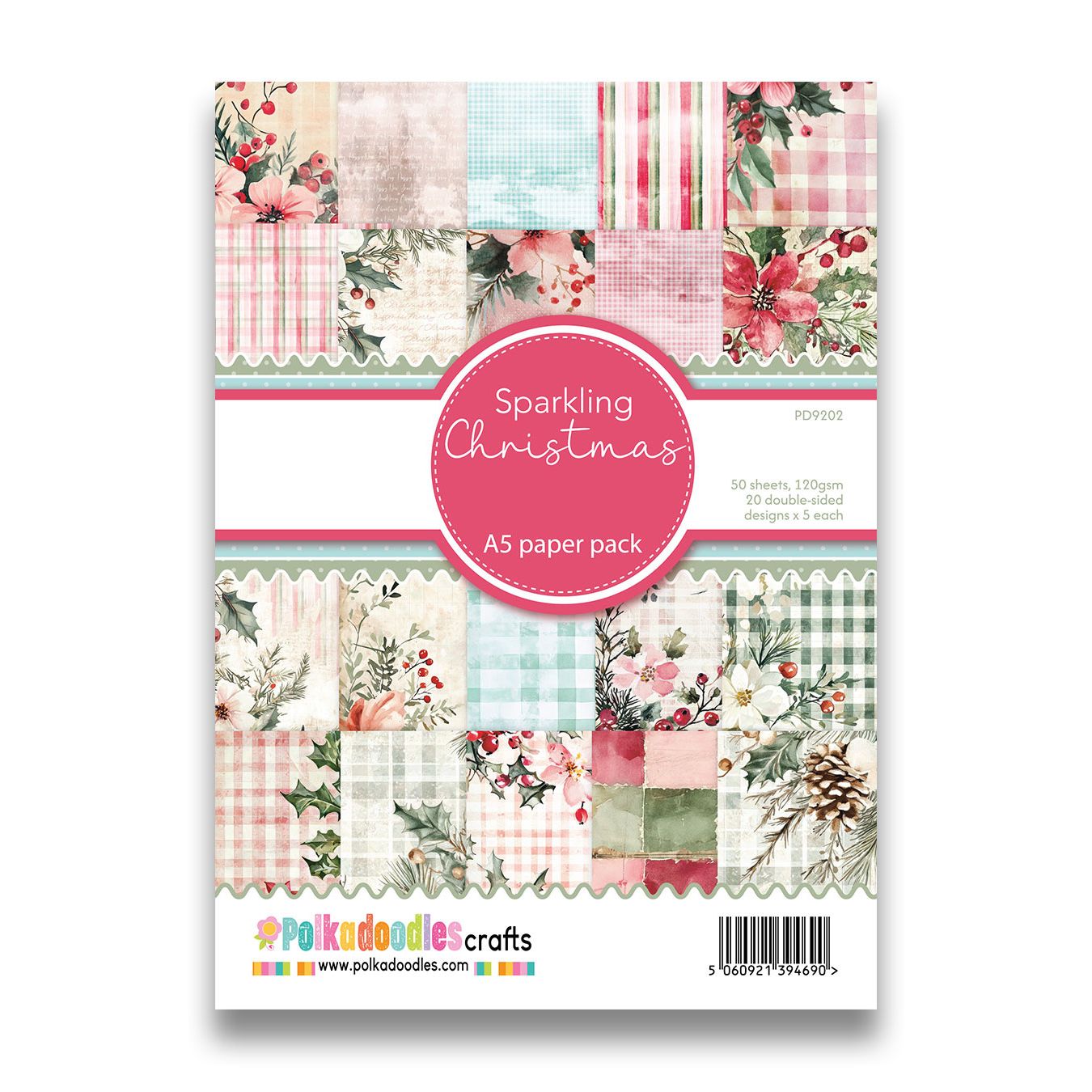 Polkadoodles Sparkling Christmas A5 Paper and Topper Pack pd9202