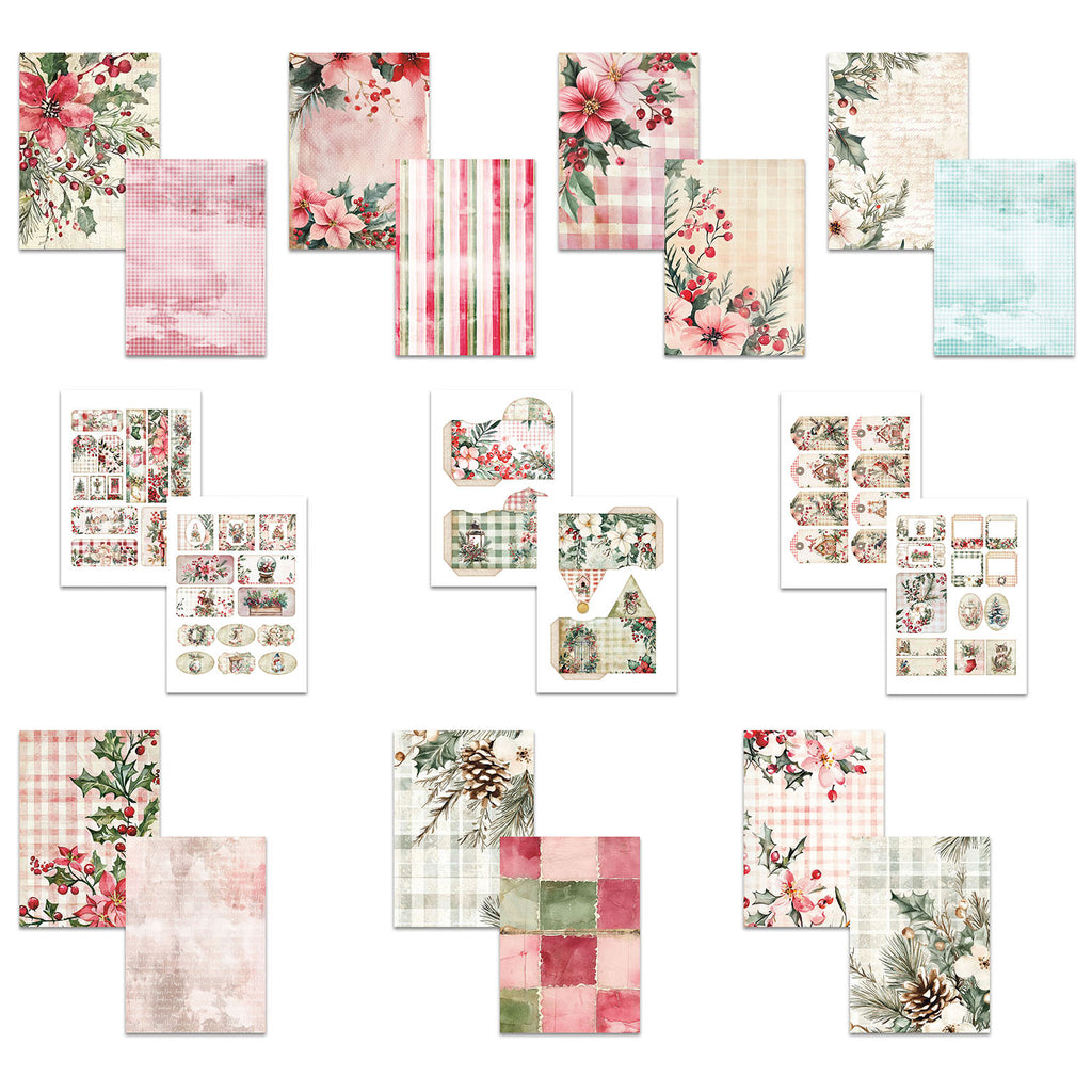 Polkadoodles Sparkling Christmas A5 Paper and Topper Pack pd9202 inside content