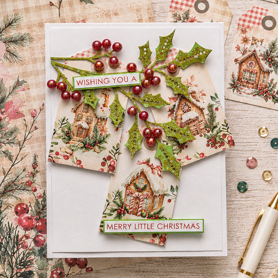 Polkadoodles Sparkling Christmas A5 Paper and Topper Pack pd9202 merry little christmas card