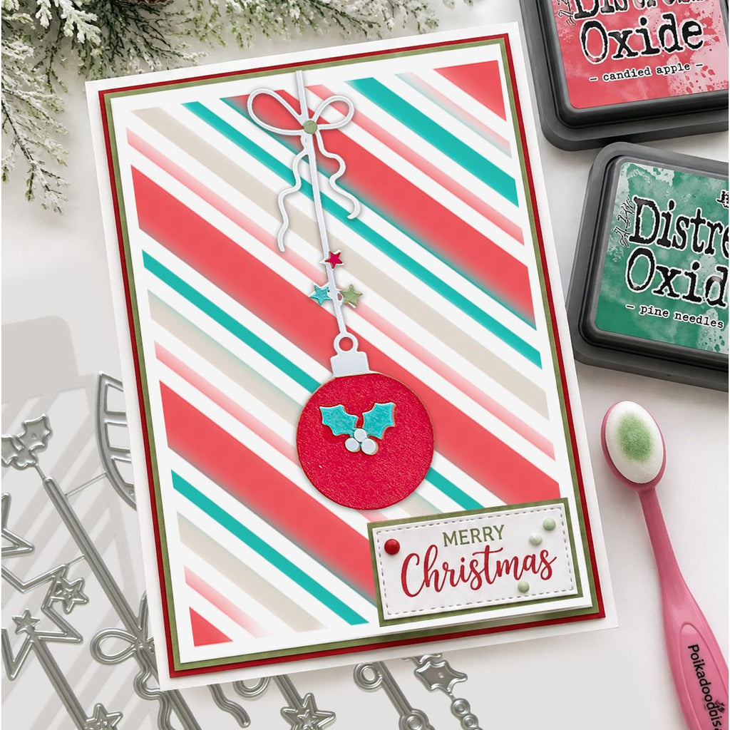 Polkadoodles Sparkling Delicate Baubles Dies pd9196 merry christmas ornament card