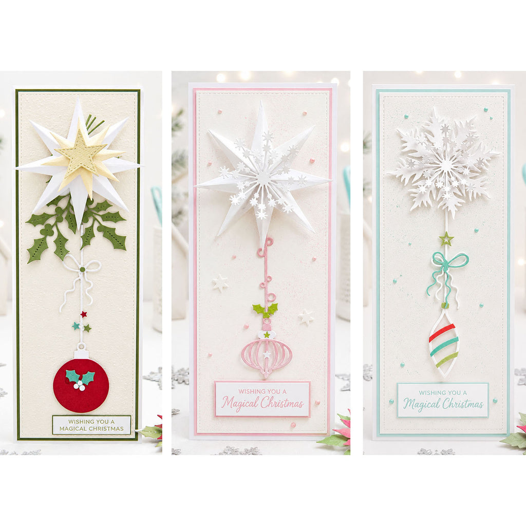Polkadoodles Sparkling Delicate Baubles Dies pd9196 slimline christmas ornament cards