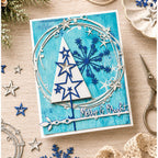 Polkadoodles Sparkling Snowflakes Dies pd9190 blue merry & bright card