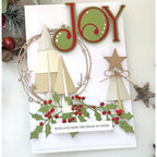 Polkadoodles Sparkling Wreath and Stars Dies pd9197 holly christmas joy card