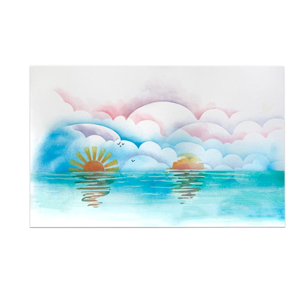 Polkadoodles Sun and Moon 8x8 Stencil pd9005 clouds