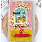 Polkadoodles Sweet Glass Dome or Cloche Dies pd9192 let it snow holiday village card
