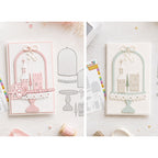 Polkadoodles Sweet Glass Dome or Cloche Dies pd9192 pink and blue snowglobe card