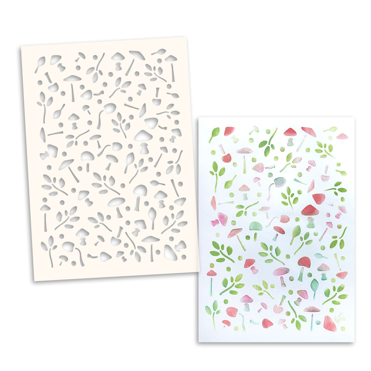 Polkadoodles Tiny Toadstools 6x8 Stencil pd9154