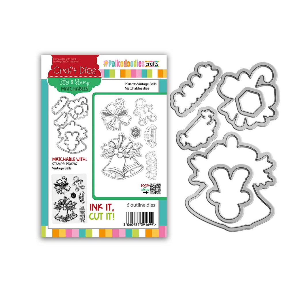 Polkadoodles Vintage Bells Dies pd8796