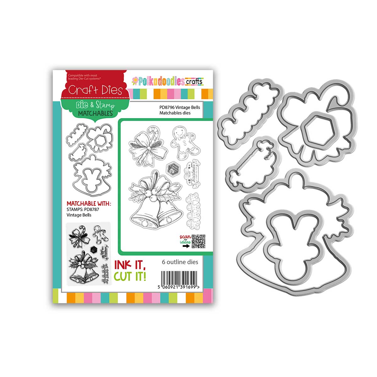 Polkadoodles Vintage Bells Dies pd8796