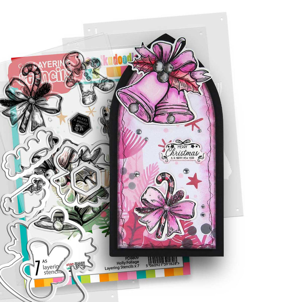 Polkadoodles Vintage Bells Dies pd8796 candy cane