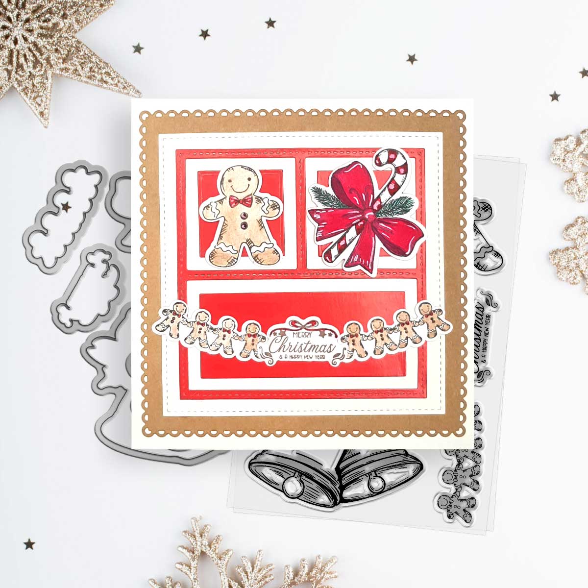 Polkadoodles Vintage Bells Dies pd8796 gingerbread