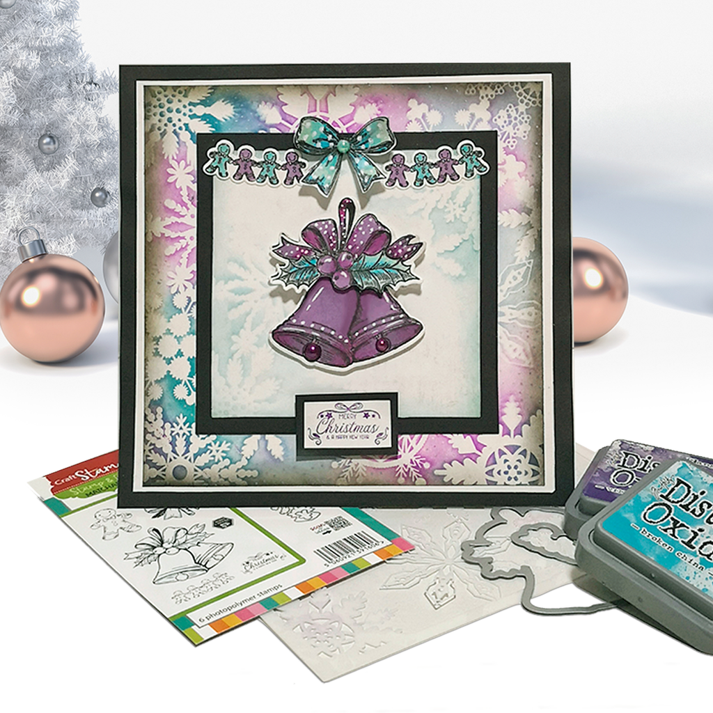 Polkadoodles Vintage Bells Stamp and Die Bundle snowflakes