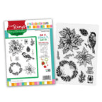 Polkadoodles Vintage Poinsettia Wreath Clear Stamps pd8785