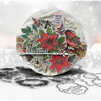 Polkadoodles Vintage Poinsettia Wreath Dies pd8794 stacked