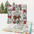 Polkadoodles Vintage Snowglobe Wreath Clear Stamps pd8783w poinsettias