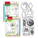 Polkadoodles Vintage Snowglobe Wreath Stamp and Die Bundle
