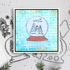 Polkadoodles Vintage Snowglobe Wreath Stamp and Die Bundle snowman