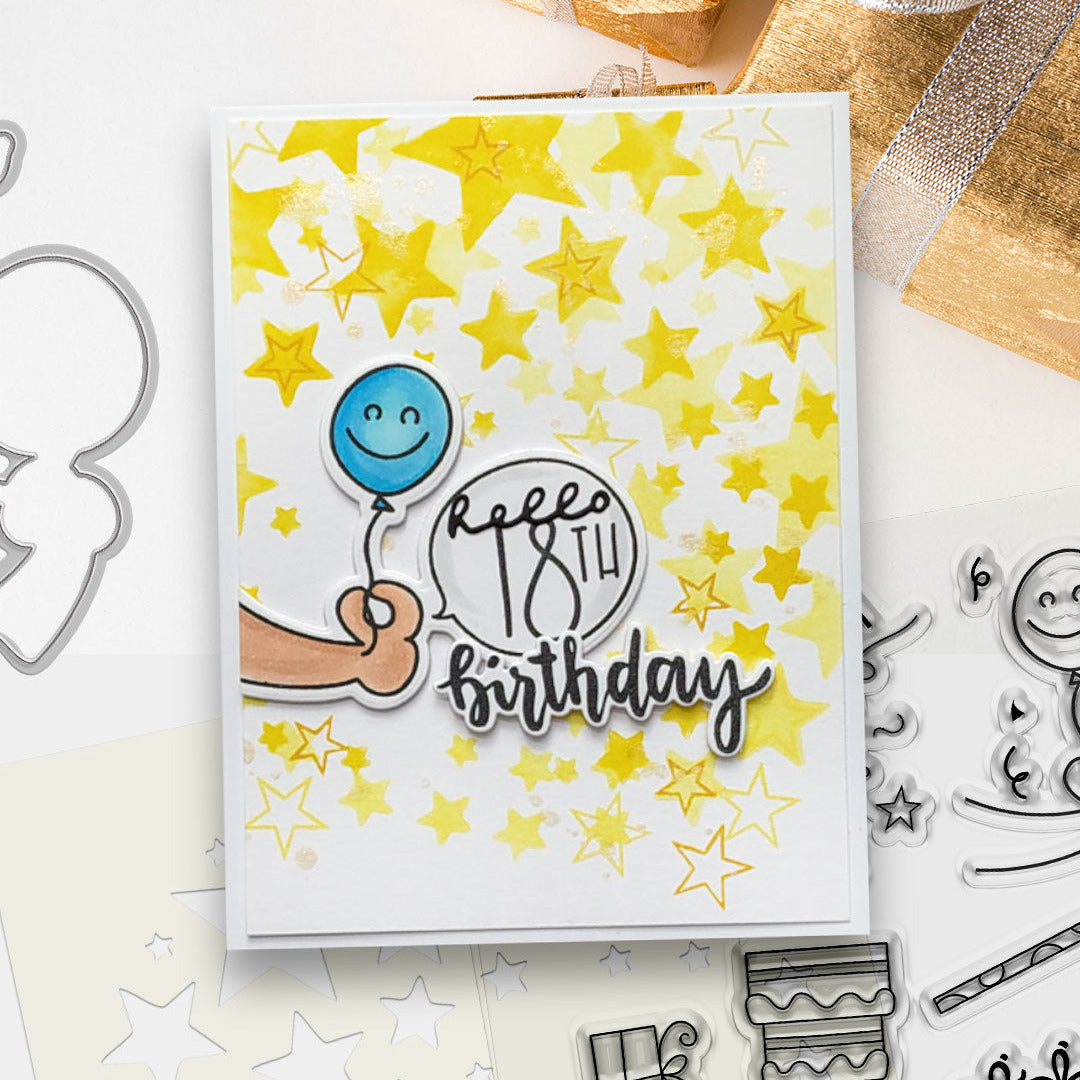 Polkadoodles Wishes and Celebrations Clear Stamps pd8826 birthday balloon
