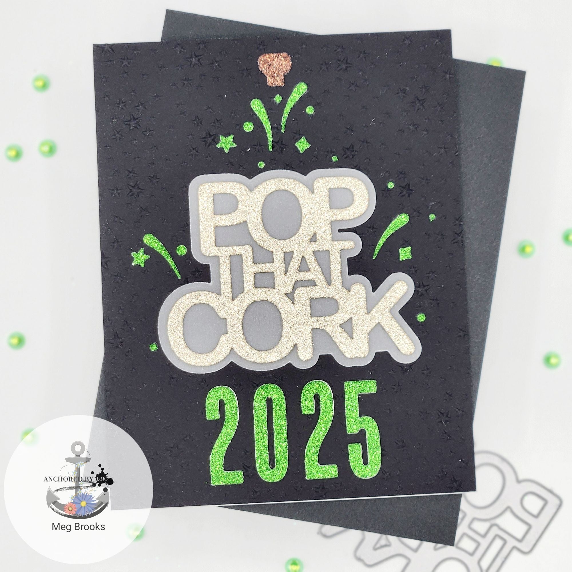 CZ Design EZ Strips and Dies Pop That Cork set893pc DieCember New Years Card