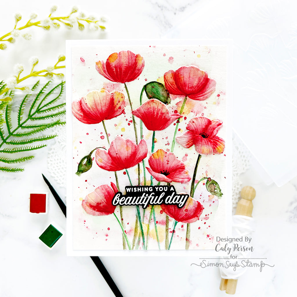 Simon Says Stamp Embossing Folder and Cutting Dies Poppy Bundle sfd399 Be Bold Beautiful Day Card | color-code:ALT02