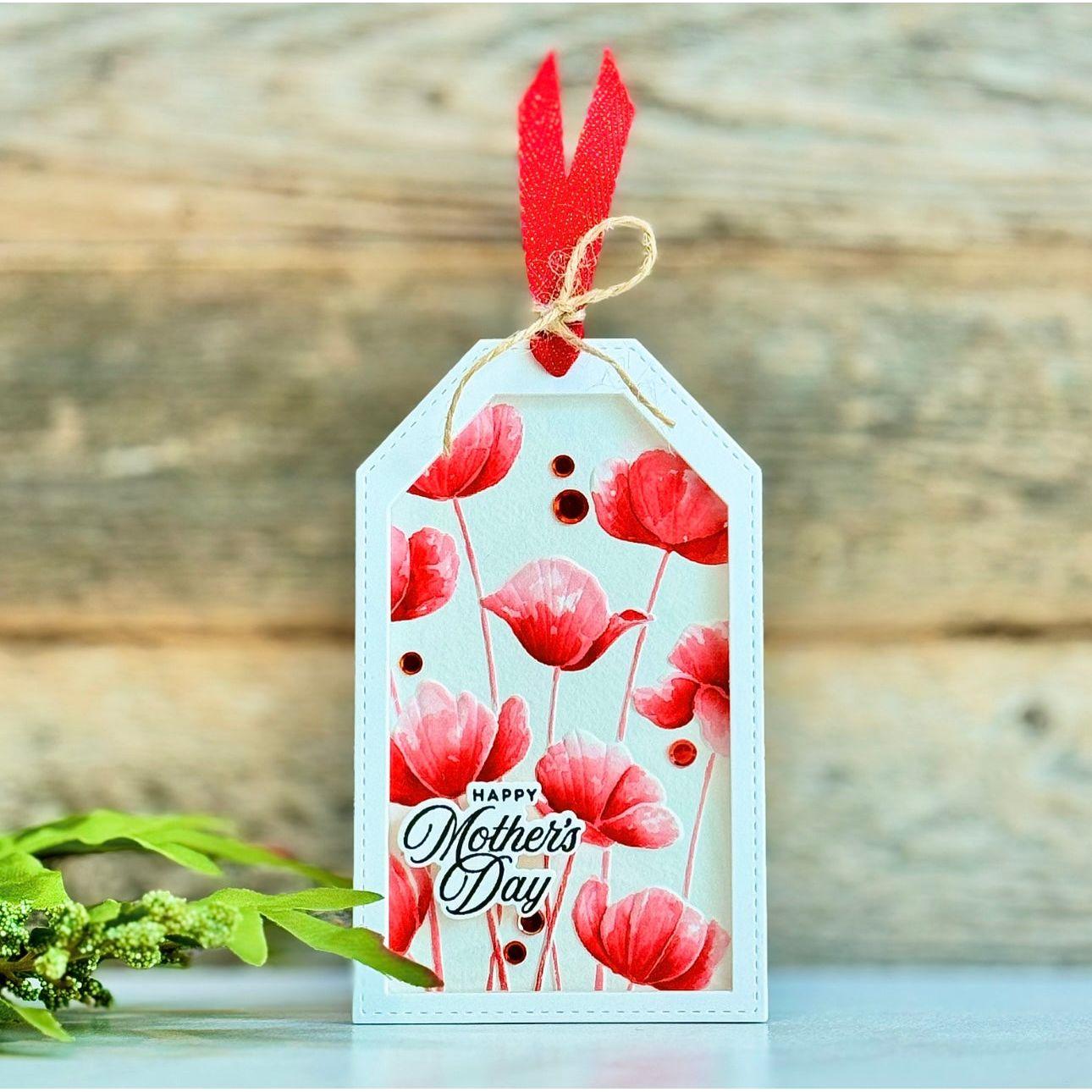 Simon Says Stamp Embossing Folder and Cutting Dies Poppy Bundle sfd399 Be Bold Mother's Day Tag
