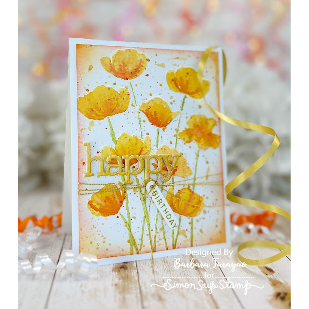 Simon Says Stamp Embossing Folder and Cutting Dies Poppy Bundle sfd399 Be Bold Birthday Card | color-code:ALT04