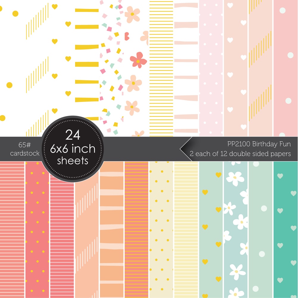 Poppy Stamps Birthday Fun 6x6 Paper Pack pp2100